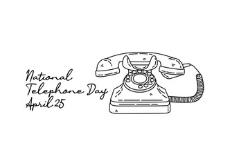 line art of national telephone day good for national telephone day celebrate. line art. illustration.