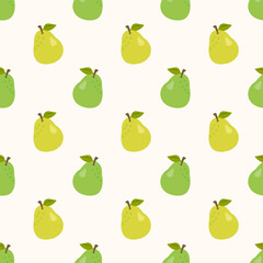 Cute Seamless pattern with pears. Perfect for wallpapers, pattern fills, web page backgrounds, surface textures, textile.