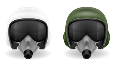 modern pilot helmet for a fighter or combat helicopter vector illustration © kontur-vid