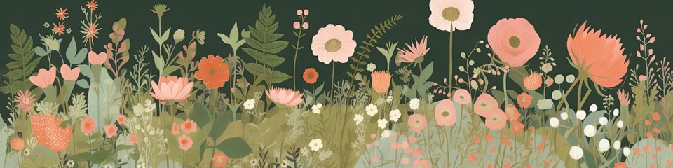 Gordijnen Beautiful and delicate illustration to use in backgrounds for summer and spring. Generative AI © Gelpi