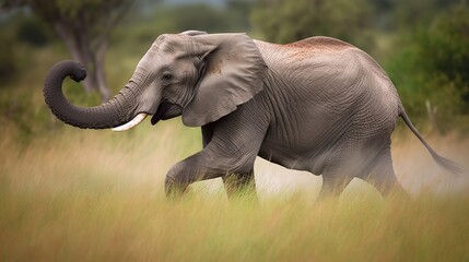 African Elephant in Motion