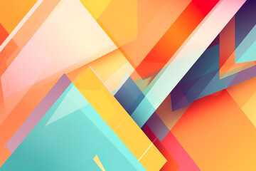 Abstract geometric background. Multi color abstract background. Banner or postcard background. Polygonal multi color geometrical pattern. Generative AI.