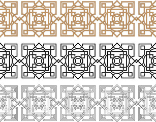 Color and black geometric brushes, Islamic, Celtic art legacy. Overlapping and interlacing lines. Pattern brushes are included. 