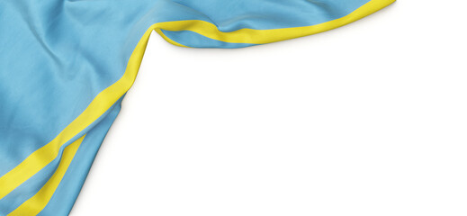 Banner with flag of Aruba over transparent background. 3D rendering