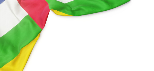 Banner with flag of Central African Republic over transparent background. 3D rendering