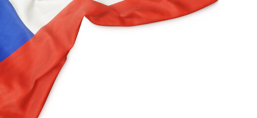 Banner with flag of Chile over transparent background. 3D rendering