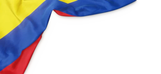 Foto op Canvas Banner with flag of Colombia over transparent background. 3D rendering © HTGanzo