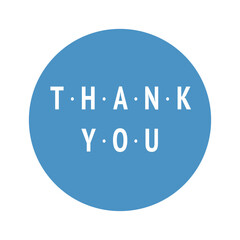 Vector icon in the shape of a circle with the word thank you inside - ideal for making stickers, buttons and prints.