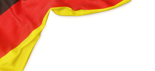 Banner with flag of Germany over transparent background. 3D rendering