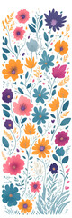Colorful flower meadow in spring paint. AI generated illustration