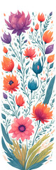 Obraz premium Colorful flower meadow in spring paint. AI generated illustration