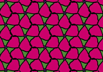 Obraz premium pink stone brick on green background