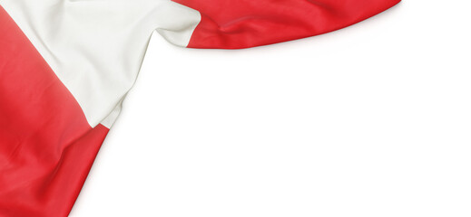 Banner with flag of Peru over transparent background. 3D rendering