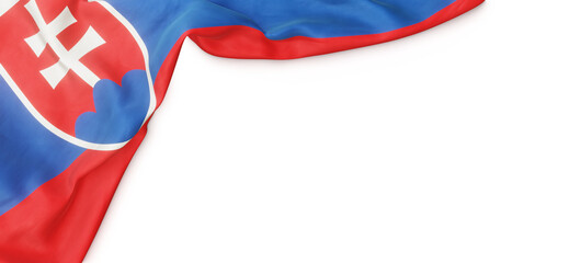 Banner with flag of Slovakia over transparent background. 3D rendering