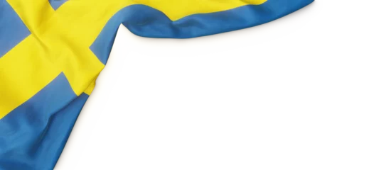 Foto op Aluminium Banner with flag of Sweden over transparent background. 3D rendering © HTGanzo