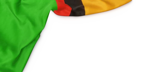 Foto op Aluminium Banner with flag of Zambia over transparent background. 3D rendering © HTGanzo