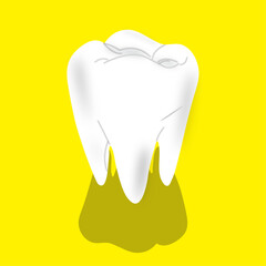 Tooth icon on yellow background