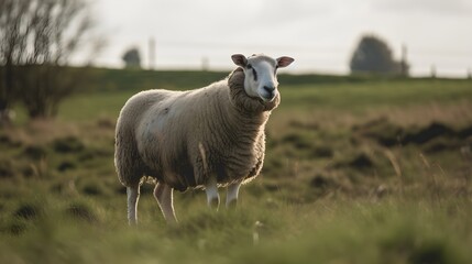 Fototapeta premium Un mouton dans un champ