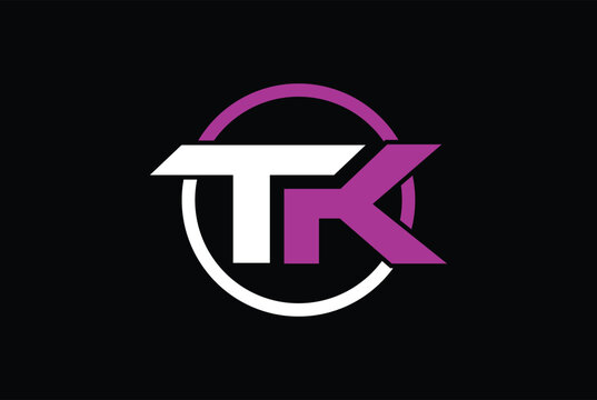 TK logo with circle initial letter design template vector