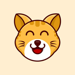 happy expression cat design vector