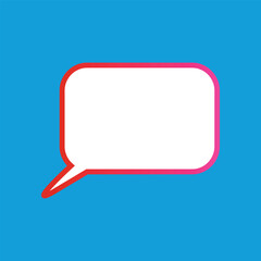 Naklejka premium Blank chat bubble vector illustration. Speech bubble on a blue background.