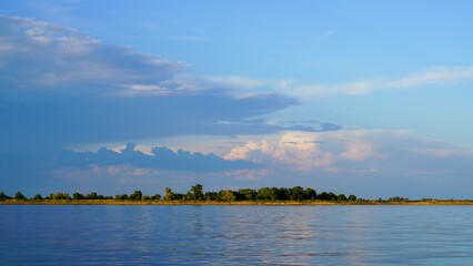 The Great Russian Volga River and its banks.