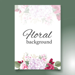 Elegant hand drawing wedding invitation floral design
