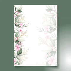 Elegant hand drawing wedding invitation floral design
