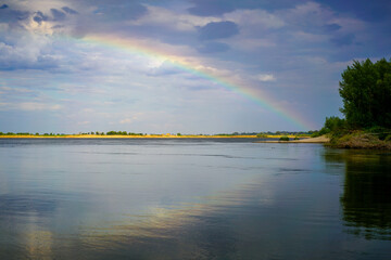 The Great Russian Volga River and its banks.
