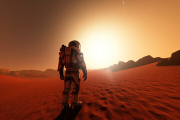 The success of the astronaut's mission on Mars. Created with Generative AI Technology