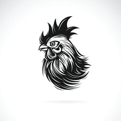 Vector of a chicken head design on white background. Easy editable layered vector illustration. Farm animals