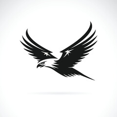 Obraz premium Vector of an eagle design on white background. Easy editable layered vector illustration. Bird. Wild Animals.