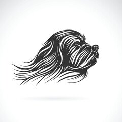 Vector of shih tzu dog head design on white background. Easy editable layered vector illustration. Pet.