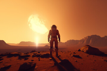 The success of the astronaut's mission on Mars. Created with Generative AI Technology