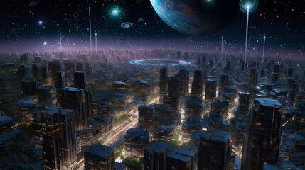 Future Cityscape made with Generative Ai