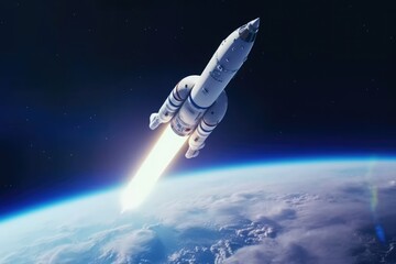 Obraz na płótnie Canvas spaceship rocket in space