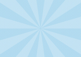 集中線　シンプル　使いやすい　横　横長ドット、水玉、ポップ、　水色　青