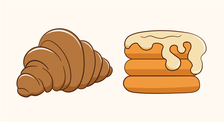 Cute bakery vector,cute bread vector