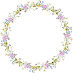 elegant floral frame with meadow flowers