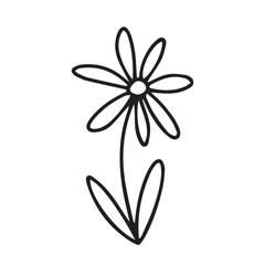 Doodle flower vector illustration. Hand drawn little flower sketch