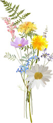 elegant floral bouquet of meadow flowers © milavas