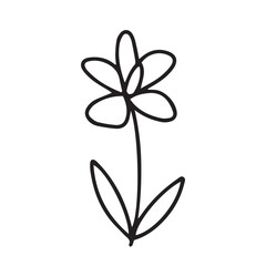 Doodle summer flower illustration. Vector daisy flower doodle
