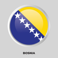 Obraz premium button flag of bosnia