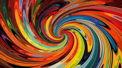 Fototapeta na wymiar Vivid, swirling colors in a hypnotic pattern Generative AI