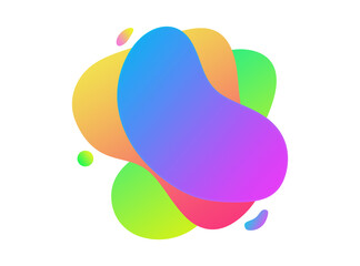 Fototapeta premium Abstract fluid colorful gradient flow shapes design element in PNG format for logo, background.