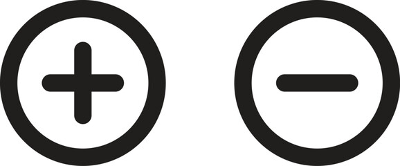 Obraz premium Plus and minus icon vector in trendy style for web site and mobile app