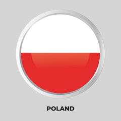 Button flag of Poland