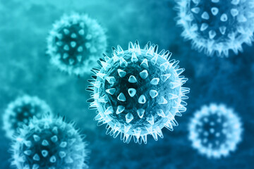 Fototapeta na wymiar Viral disease, virus, bacteria, cell, 3d illustration