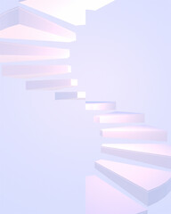 3d rendered abstract spiral stairs.