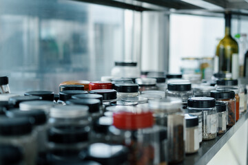 Professional commercial empty clean modern kitchen in restaurant or cafe Metal kitchen equipment utensils